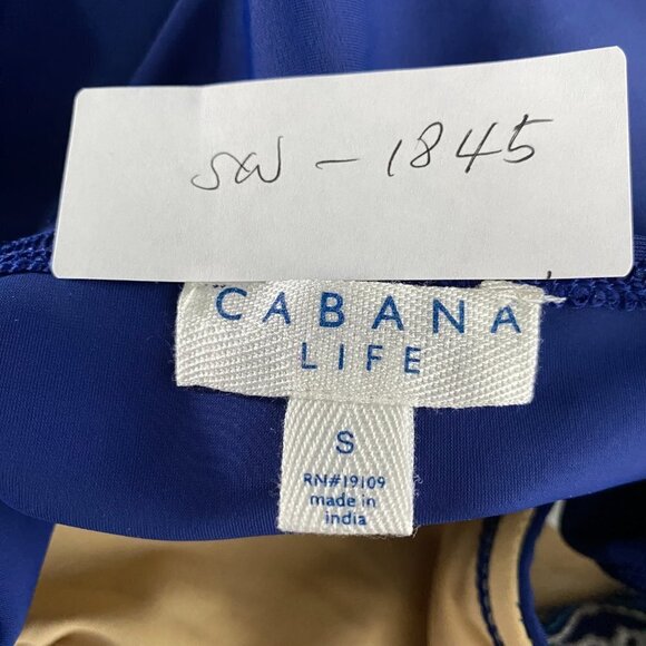 Cabana Life‎ Tankini Swim Top Womens Small Blue Embroidered Neck NWT SW-1845 - Picture 2 of 7